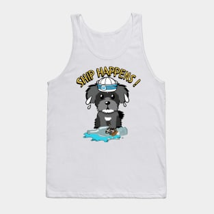 Funny Schnauzer Ship Happens Pun Tank Top